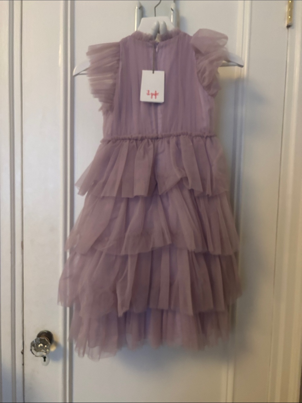 Lavender Tiered Ruffle Dress - Picture 4 of 9